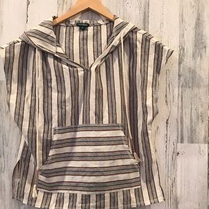 Multicolor stripe Drug rug hoodie / front pockets